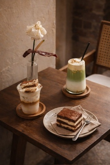 Filtrd coffee and pastry